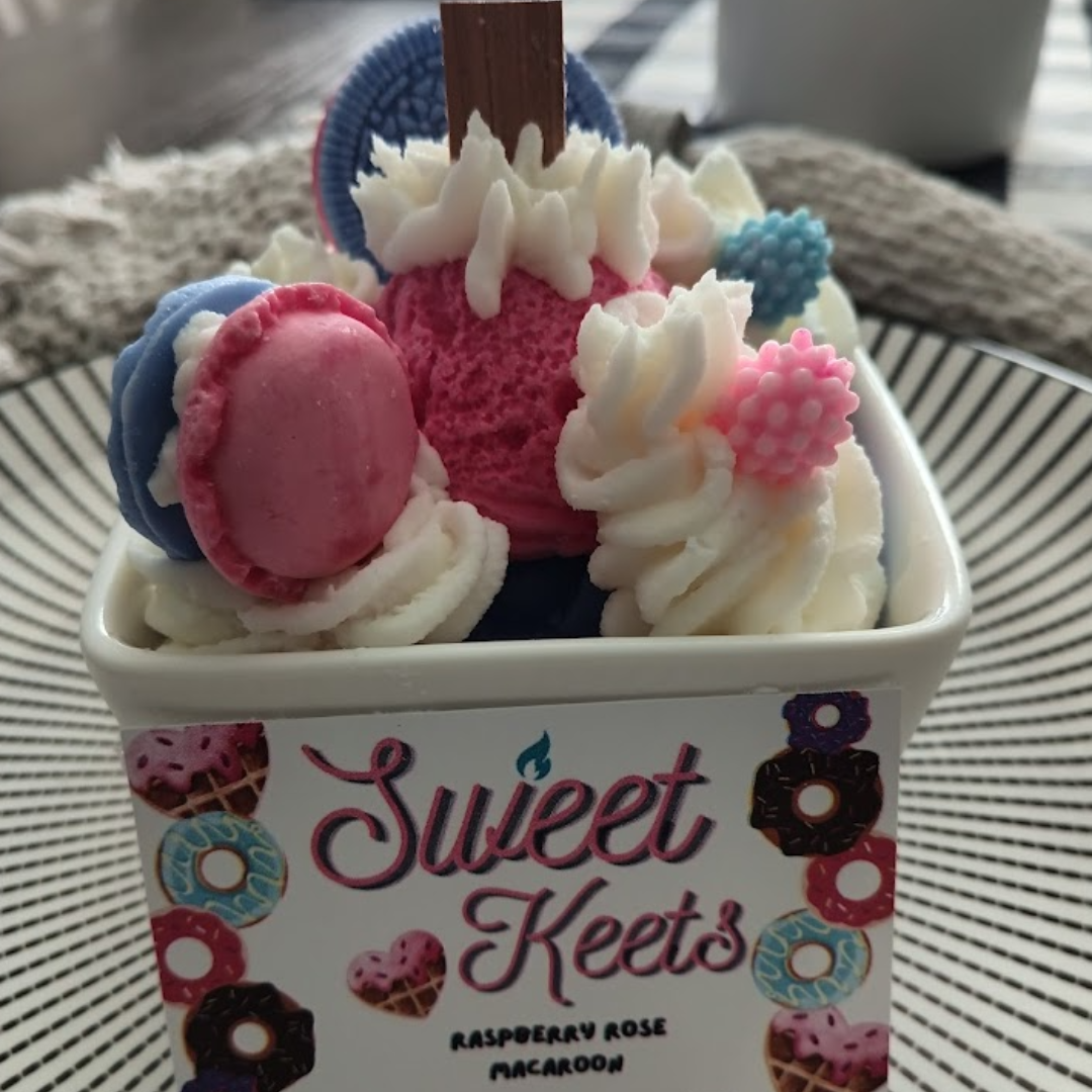 Waffle Dessert- Raspberry Rose Macaron