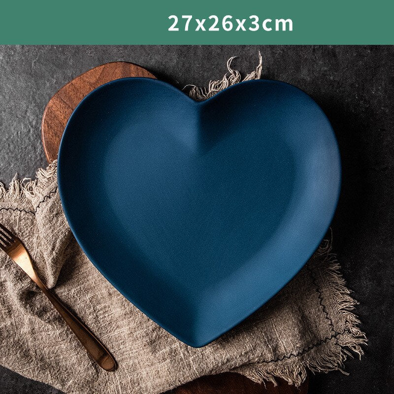 Solid Heart Shape Ceramic Plate