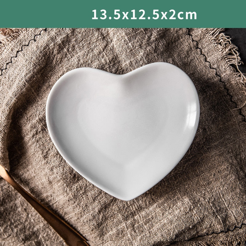 Solid Heart Shape Ceramic Plate