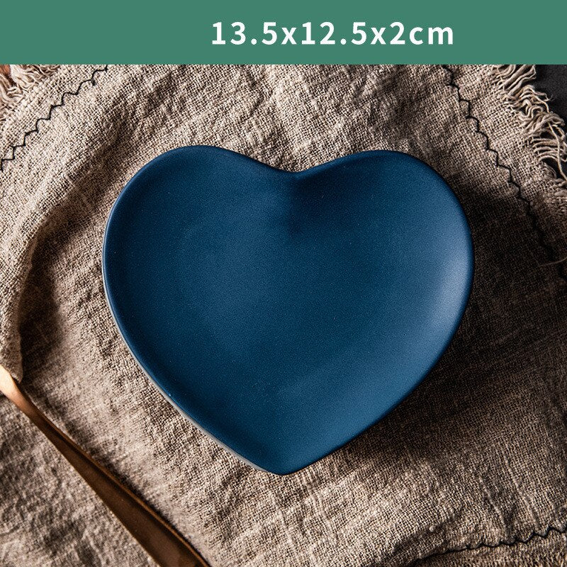 Solid Heart Shape Ceramic Plate