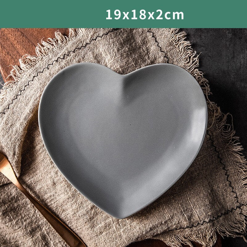 Solid Heart Shape Ceramic Plate