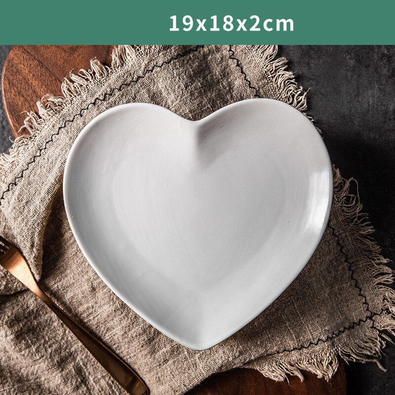 Solid Heart Shape Ceramic Plate