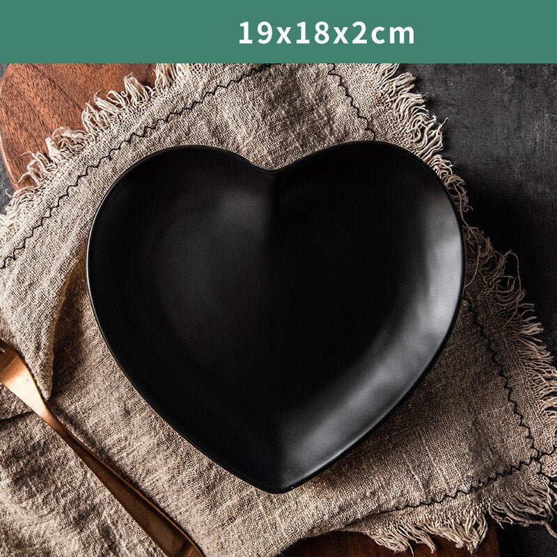 Solid Heart Shape Ceramic Plate