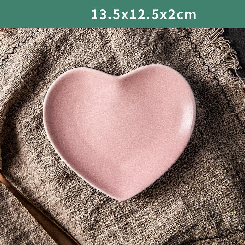 Solid Heart Shape Ceramic Plate