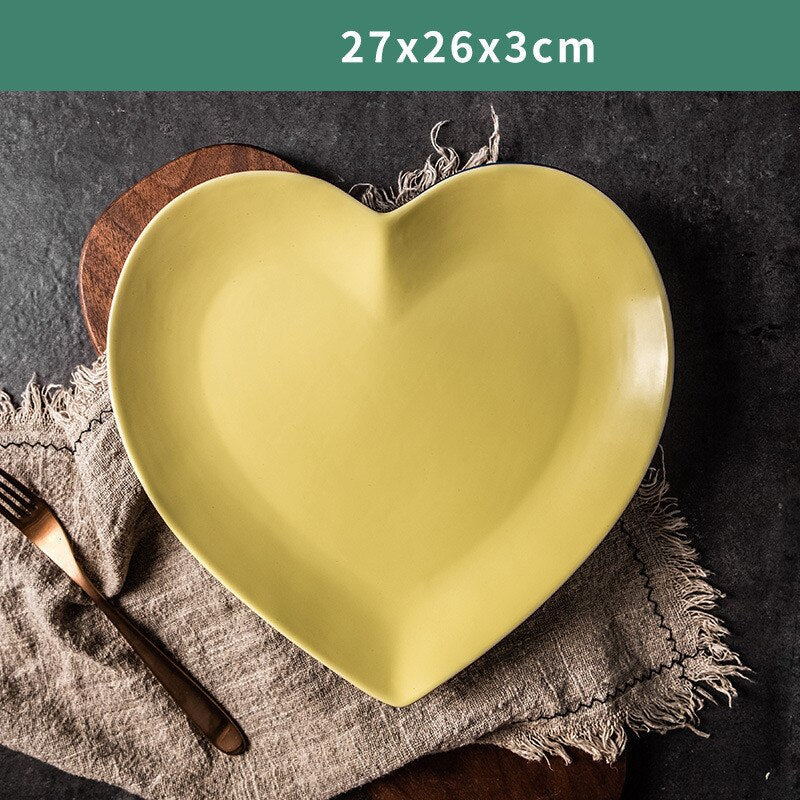 Solid Heart Shape Ceramic Plate