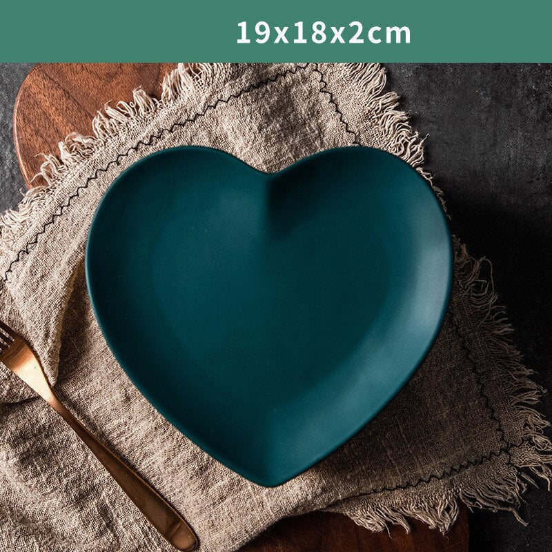 Solid Heart Shape Ceramic Plate