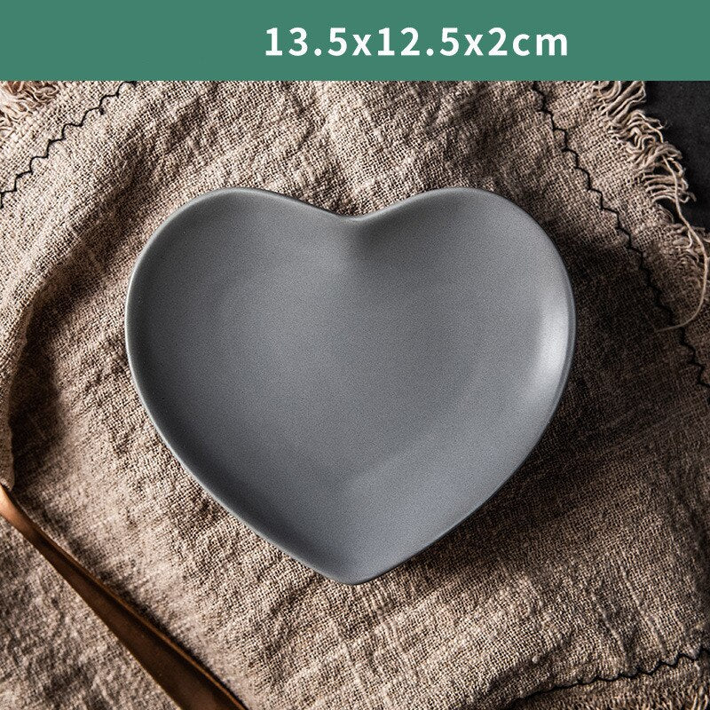 Solid Heart Shape Ceramic Plate