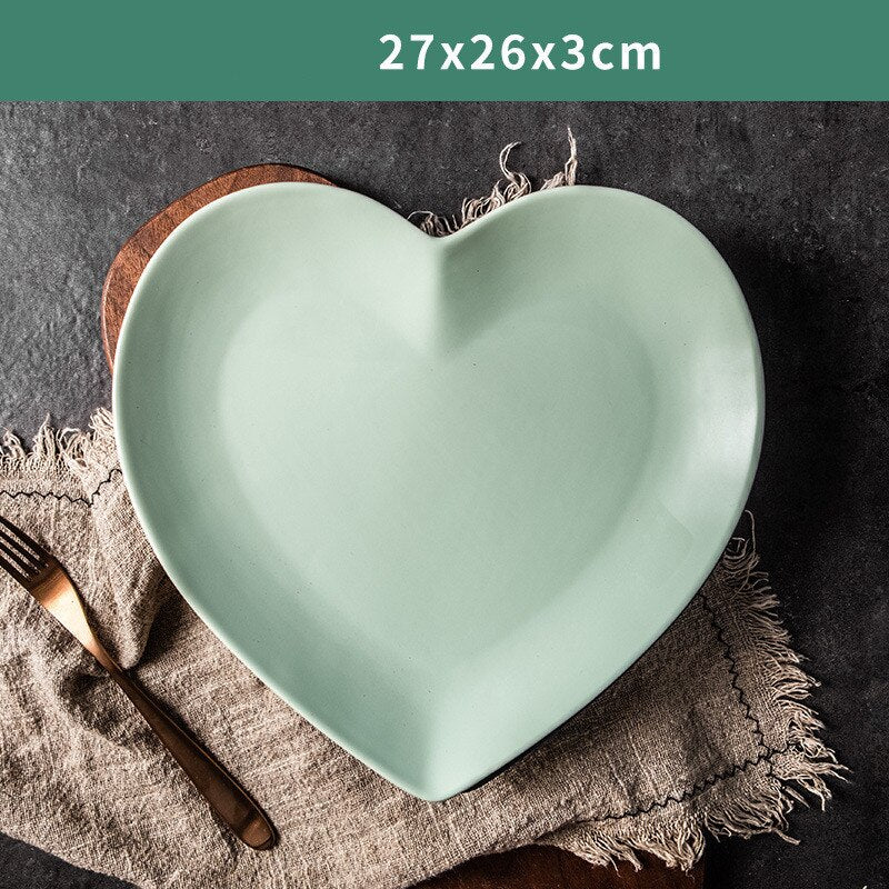 Solid Heart Shape Ceramic Plate