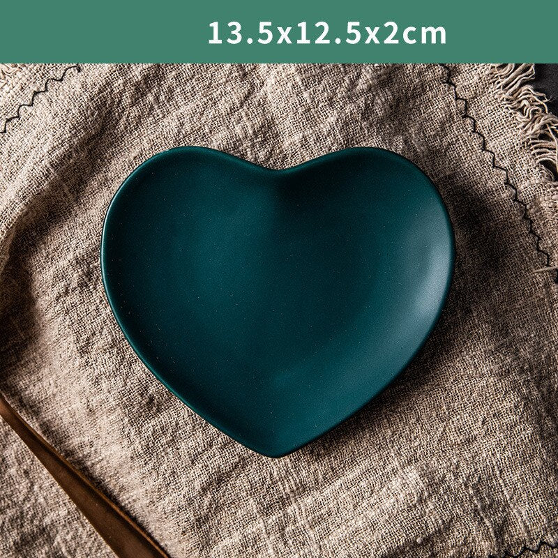 Solid Heart Shape Ceramic Plate