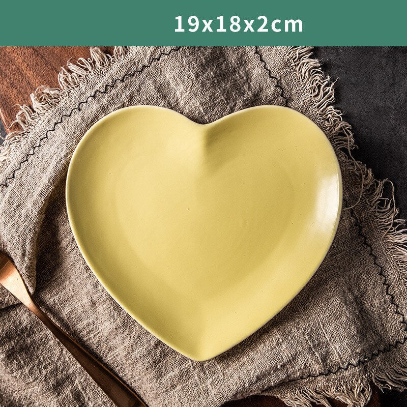 Solid Heart Shape Ceramic Plate