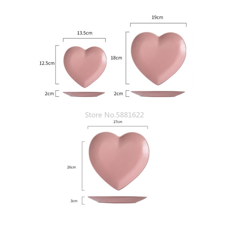 Solid Heart Shape Ceramic Plate