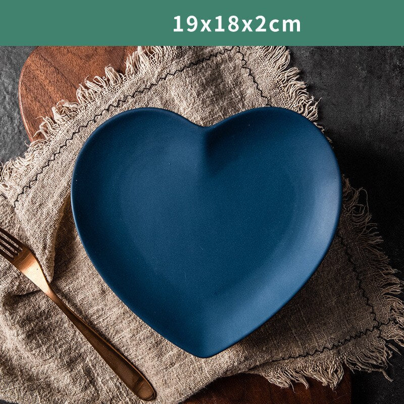 Solid Heart Shape Ceramic Plate