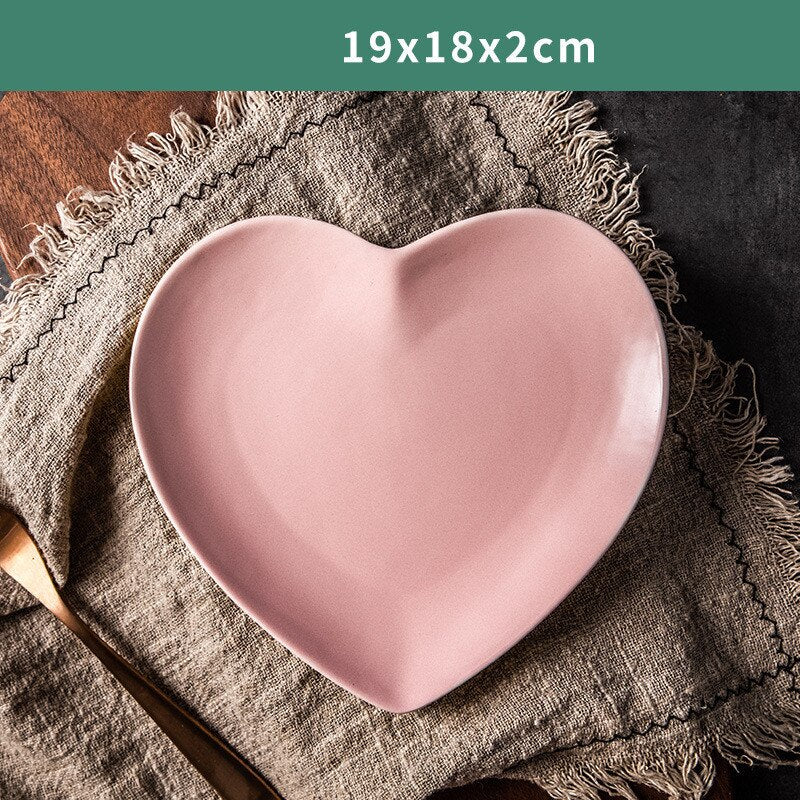 Solid Heart Shape Ceramic Plate