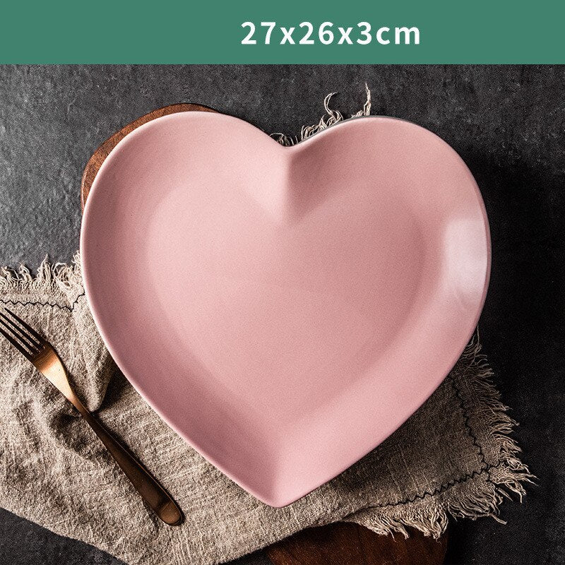 Solid Heart Shape Ceramic Plate