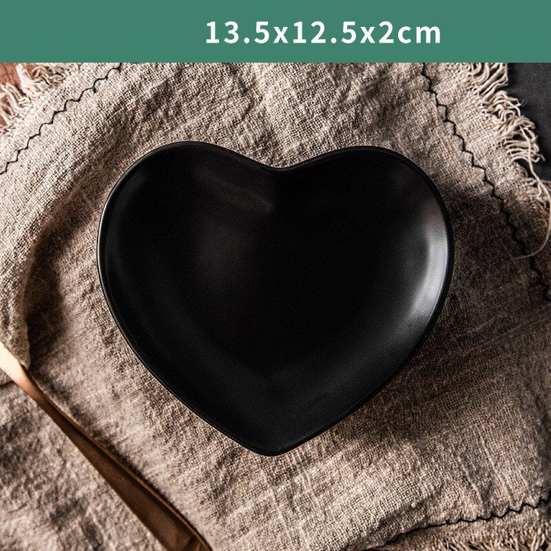 Solid Heart Shape Ceramic Plate