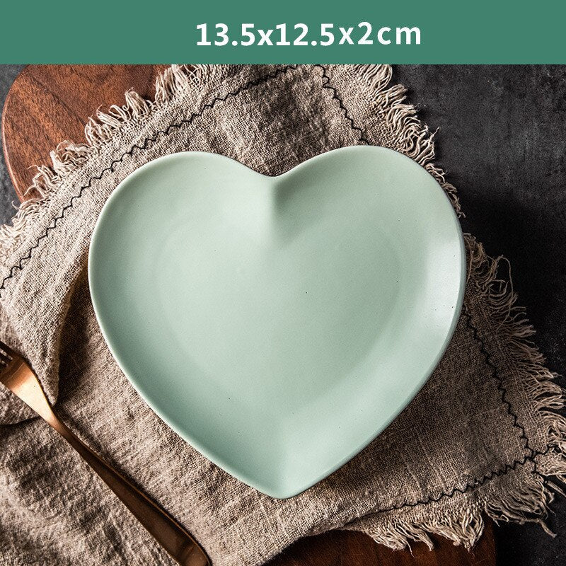 Solid Heart Shape Ceramic Plate