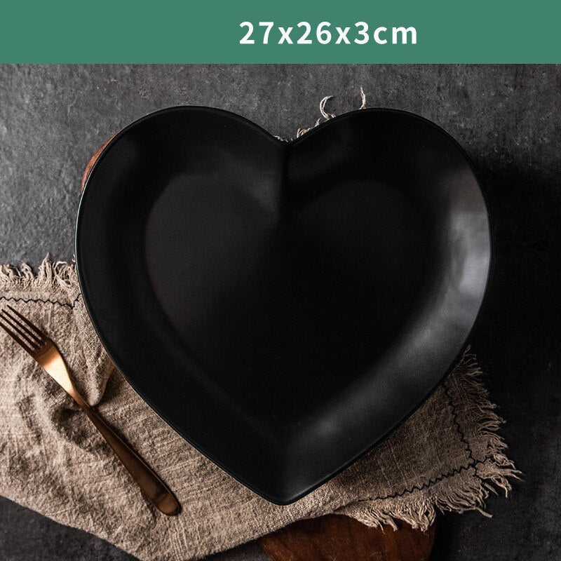 Solid Heart Shape Ceramic Plate