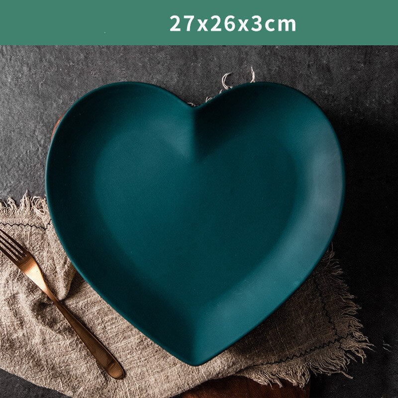 Solid Heart Shape Ceramic Plate